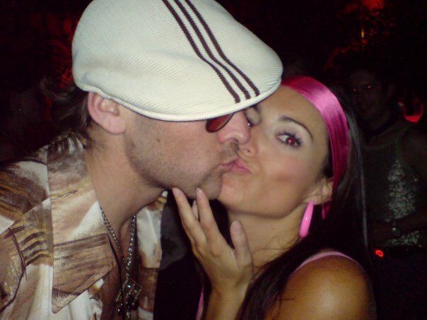 louise decelis and dominic byrne at a dress up party