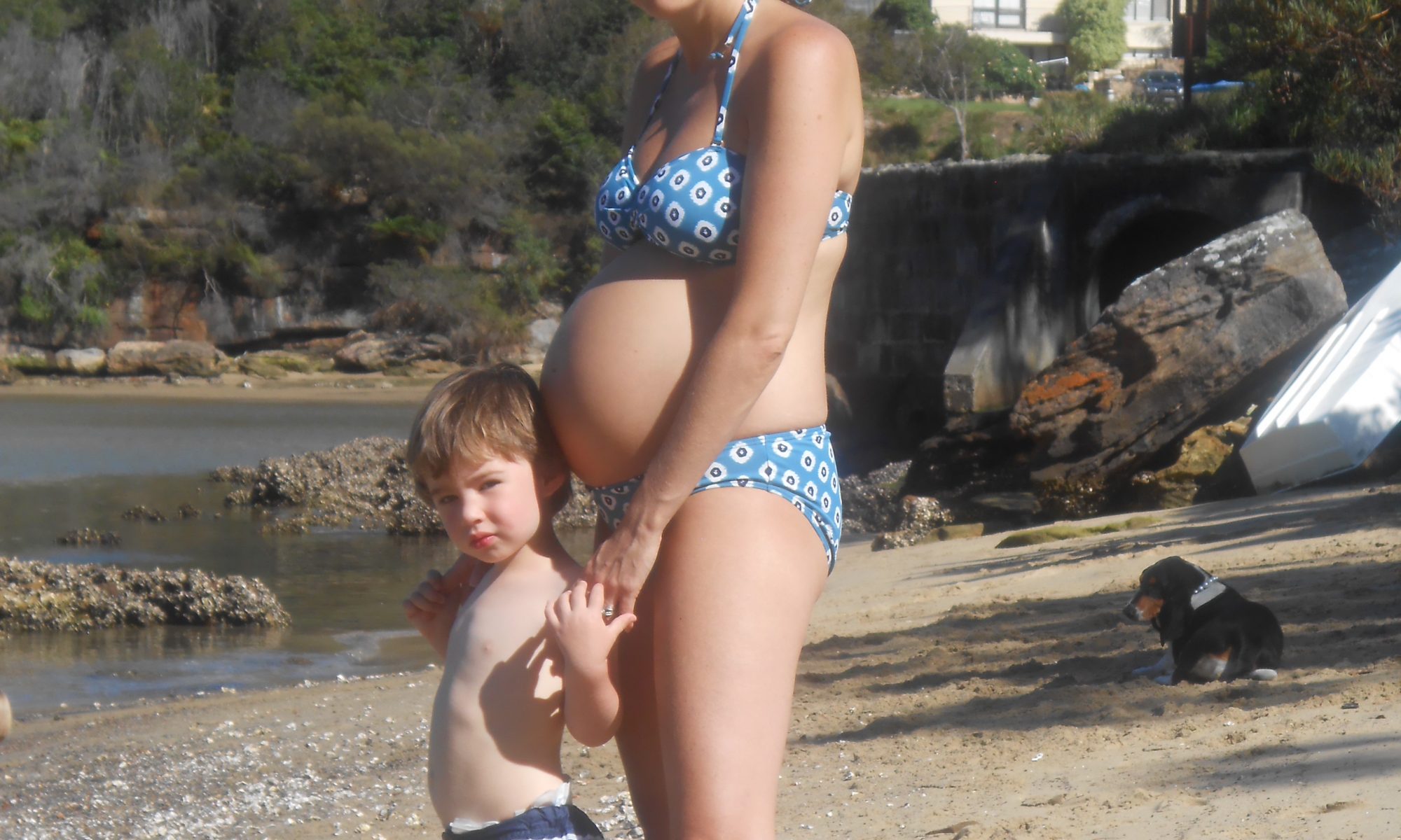Louise, pregnant with Noah and with Josh