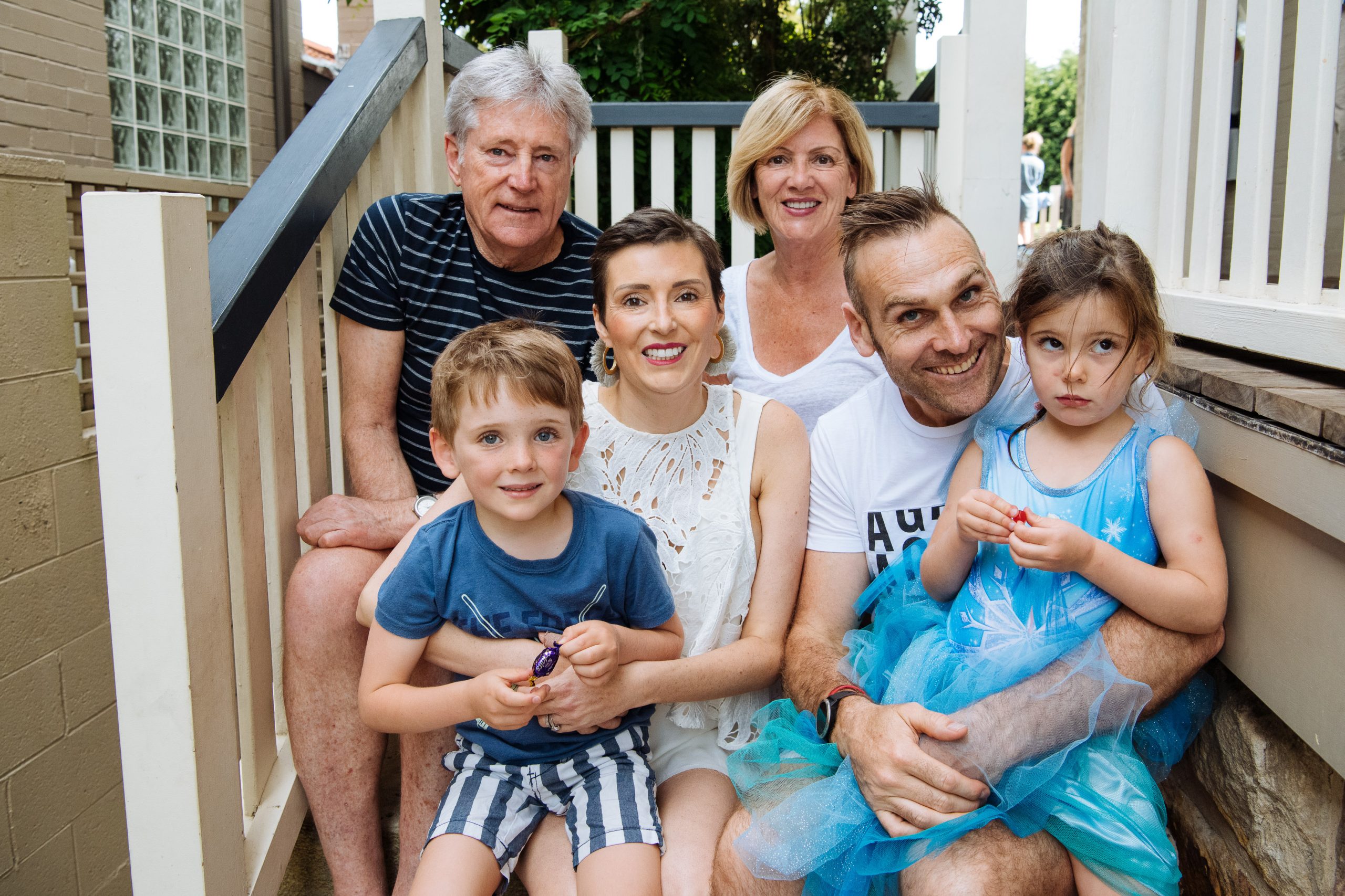 les, noah, louise, lynda , dominic and evie, on evies fourth birthday party