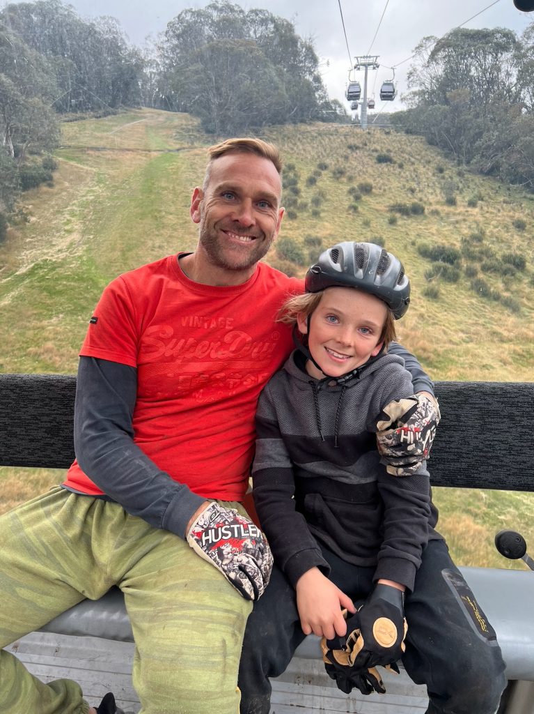 Noah and Dad in Thredbo Easter Holidays