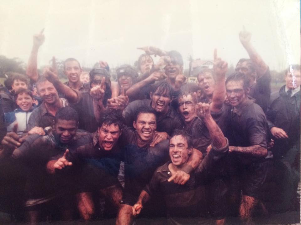 Saint Ignatius College Riverview 1st Xv 1996 team after Newington game 