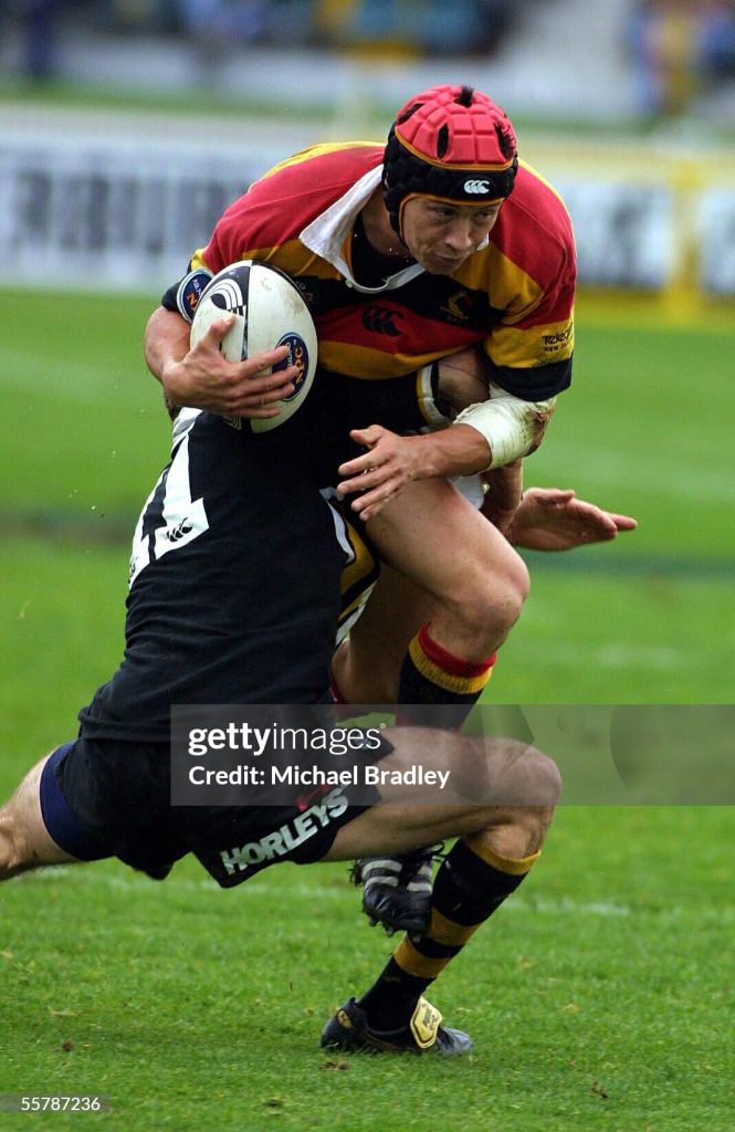 Bruce Reihana from Waikato is tackled by Dominic Byrne from Taranaki during their rugby NPC match played in Hamilton at Wetspactrust park, Saturday. Taranaki won. 